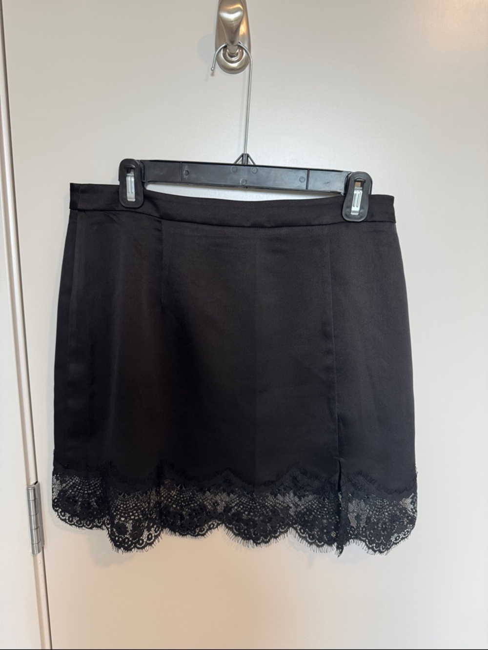 Black Lace Hem Mini Skirt
